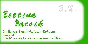 bettina macsik business card